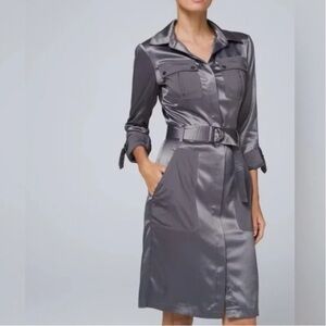 White House Black Market Satin Shirt Dress